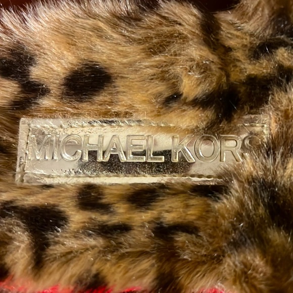 Michael Kors. Red Slippers with Sequins and Leopard Fur. Size 8. Like New. - Picture 6 of 8